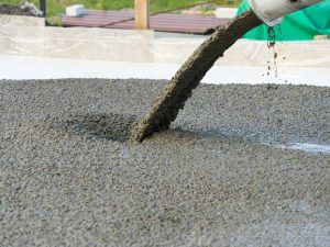 pouring concrete